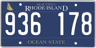 RI license plate 936178