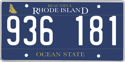 RI license plate 936181