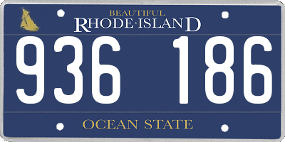 RI license plate 936186