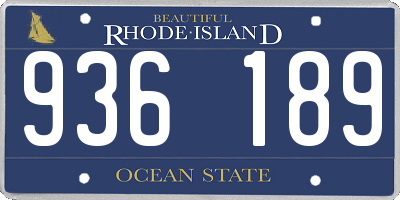 RI license plate 936189