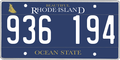 RI license plate 936194