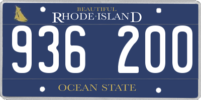 RI license plate 936200