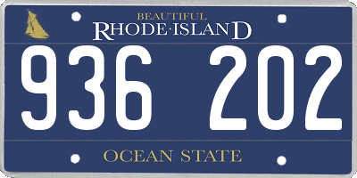 RI license plate 936202