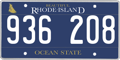 RI license plate 936208