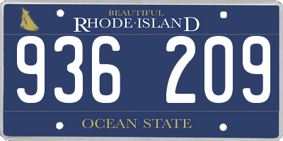 RI license plate 936209