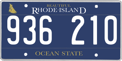 RI license plate 936210