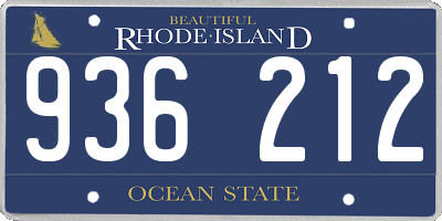 RI license plate 936212