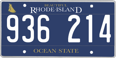 RI license plate 936214