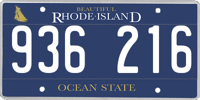 RI license plate 936216