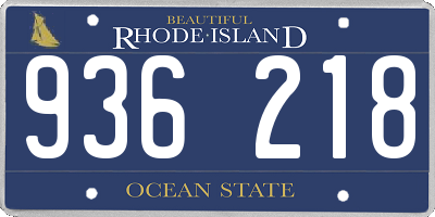 RI license plate 936218