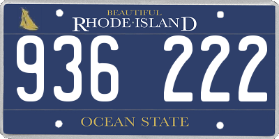 RI license plate 936222