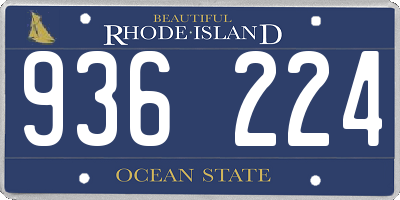 RI license plate 936224