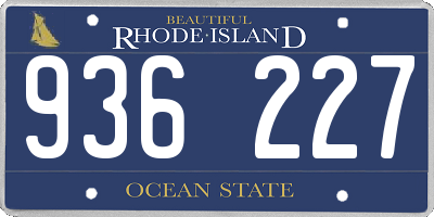 RI license plate 936227