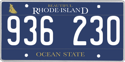 RI license plate 936230