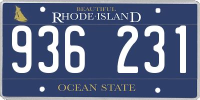 RI license plate 936231