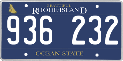 RI license plate 936232