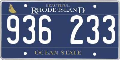 RI license plate 936233