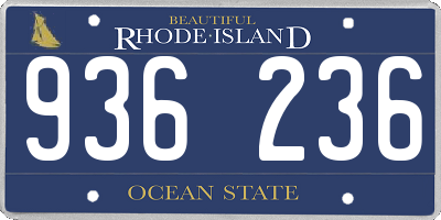 RI license plate 936236