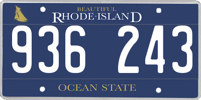RI license plate 936243