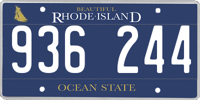 RI license plate 936244