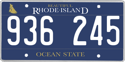 RI license plate 936245