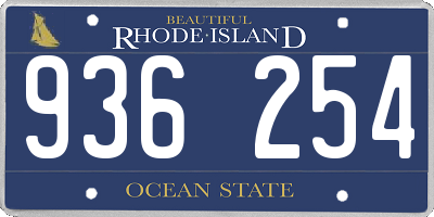 RI license plate 936254