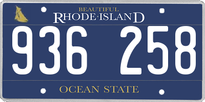RI license plate 936258