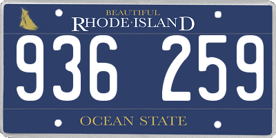 RI license plate 936259