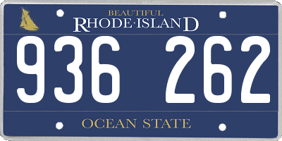 RI license plate 936262