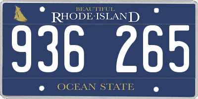 RI license plate 936265