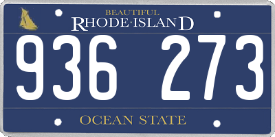 RI license plate 936273