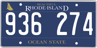 RI license plate 936274