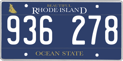 RI license plate 936278