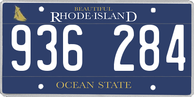 RI license plate 936284