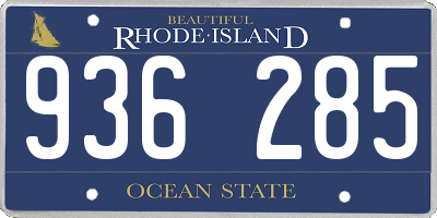RI license plate 936285