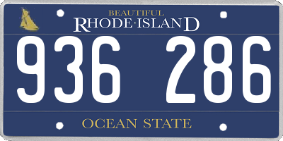 RI license plate 936286
