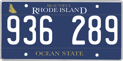 RI license plate 936289