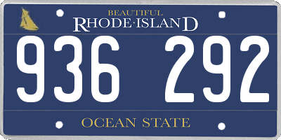 RI license plate 936292