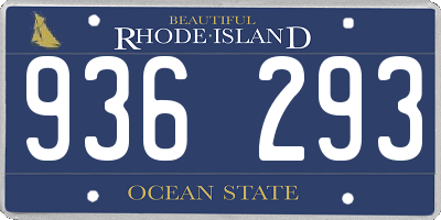 RI license plate 936293