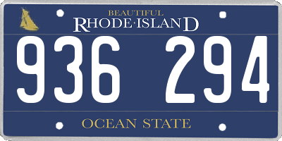 RI license plate 936294