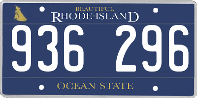 RI license plate 936296