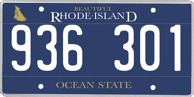 RI license plate 936301