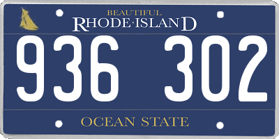 RI license plate 936302