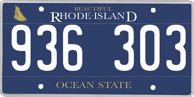 RI license plate 936303