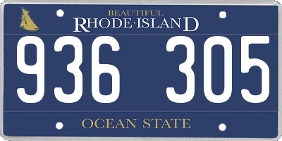 RI license plate 936305