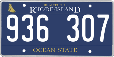 RI license plate 936307