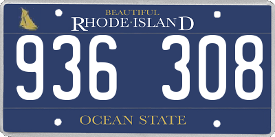 RI license plate 936308