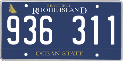RI license plate 936311