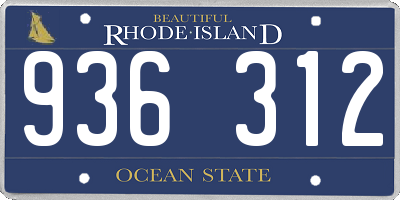 RI license plate 936312