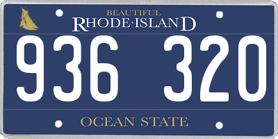 RI license plate 936320